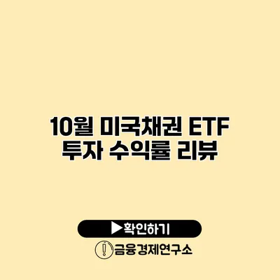 10월 미국채권 ETF 투자 수익률 리뷰