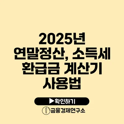 2025년 연말정산, 소득세 환급금 계산기 사용법