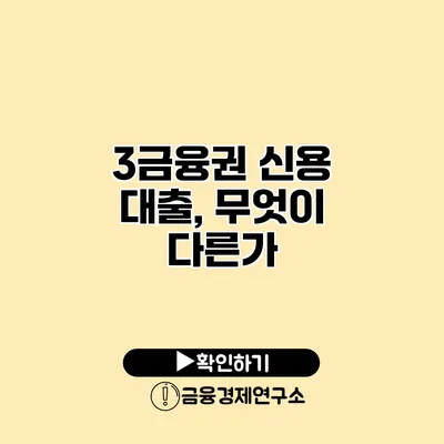 3금융권 신용 대출, 무엇이 다른가?