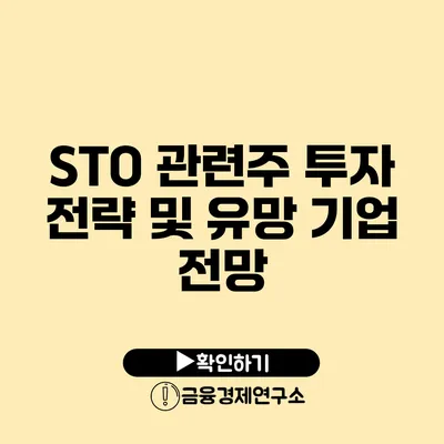 STO 관련주 투자 전략 및 유망 기업 전망