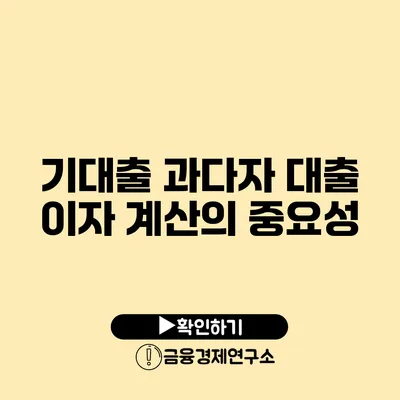 기대출 과다자 대출 이자 계산의 중요성