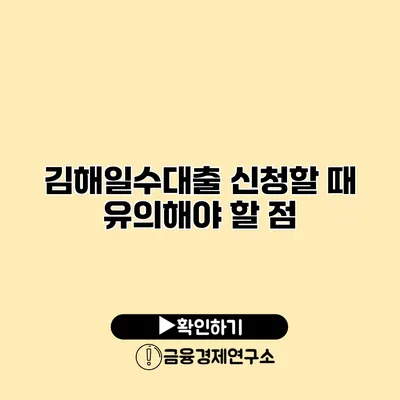 김해일수대출 신청할 때 유의해야 할 점