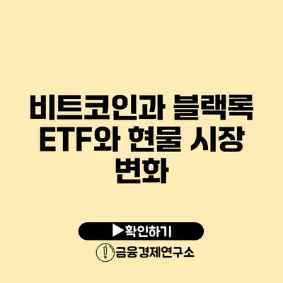 비트코인과 블랙록 ETF와 현물 시장 변화