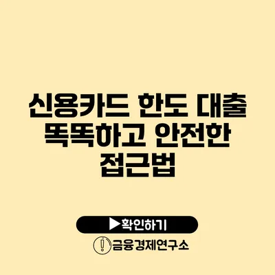 신용카드 한도 대출 똑똑하고 안전한 접근법