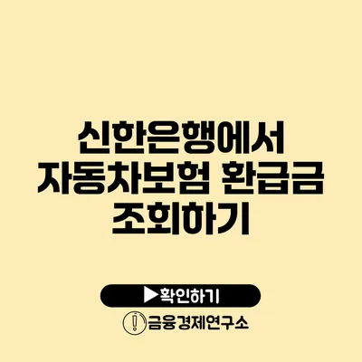 신한은행에서 자동차보험 환급금 조회하기