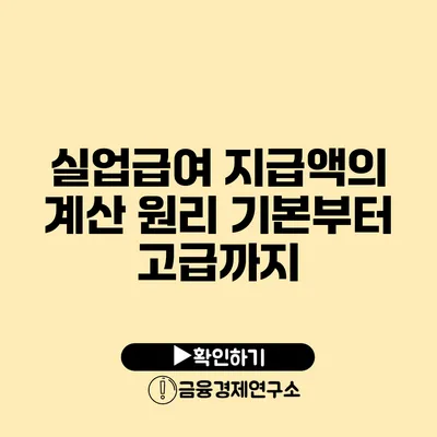 실업급여 지급액의 계산 원리 기본부터 고급까지