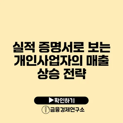 실적 증명서로 보는 개인사업자의 매출 상승 전략