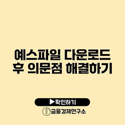 예스파일 다운로드 후 의문점 해결하기