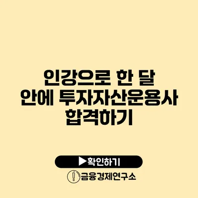 인강으로 한 달 안에 투자자산운용사 합격하기