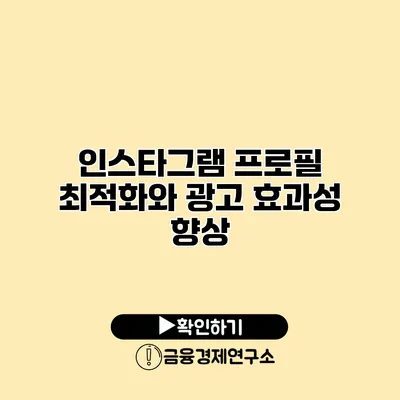 인스타그램 프로필 최적화와 광고 효과성 향상