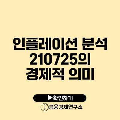 인플레이션 분석 210725의 경제적 의미