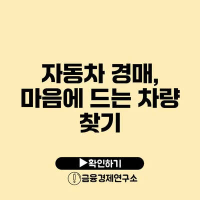 자동차 경매, 마음에 드는 차량 찾기