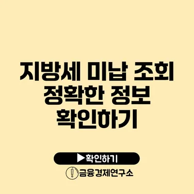 지방세 미납 조회 정확한 정보 확인하기
