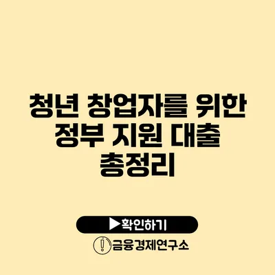 청년 창업자를 위한 정부 지원 대출 총정리