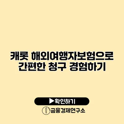 캐롯 해외여행자보험으로 간편한 청구 경험하기