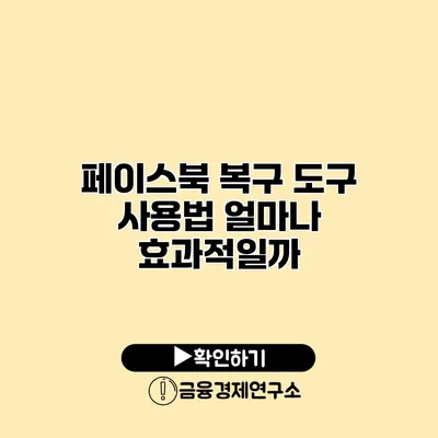 페이스북 복구 도구 사용법 얼마나 효과적일까?