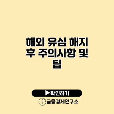 해외 유심 해지 후 주의사항 및 팁