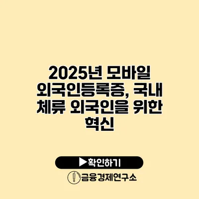 2025년 모바일 외국인등록증, 국내 체류 외국인을 위한 혁신