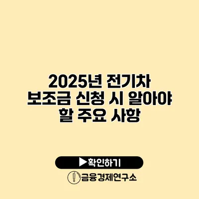 2025년 전기차 보조금 신청 시 알아야 할 주요 사항