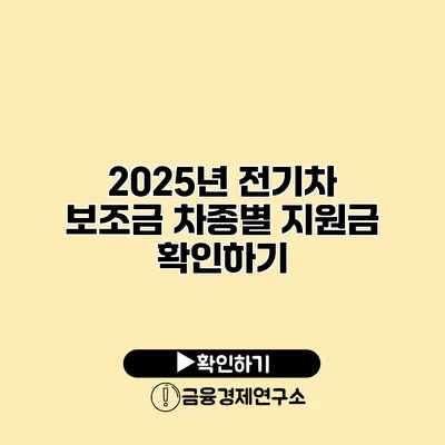 2025년 전기차 보조금 차종별 지원금 확인하기