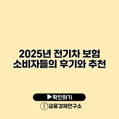 2025년 전기차 보험 소비자들의 후기와 추천