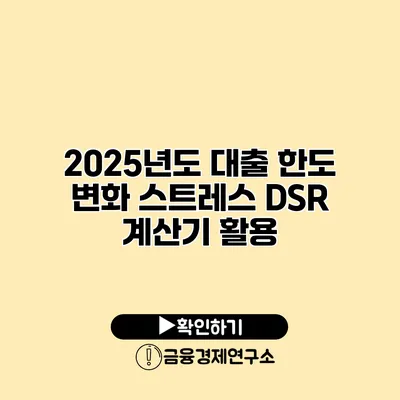 2025년도 대출 한도 변화 스트레스 DSR 계산기 활용