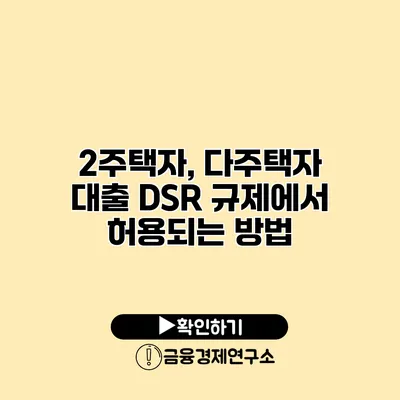 2주택자, 다주택자 대출 DSR 규제에서 허용되는 방법