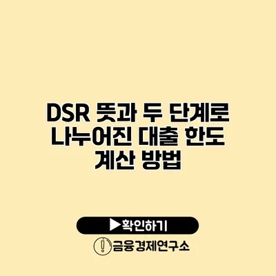 DSR 뜻과 두 단계로 나누어진 대출 한도 계산 방법