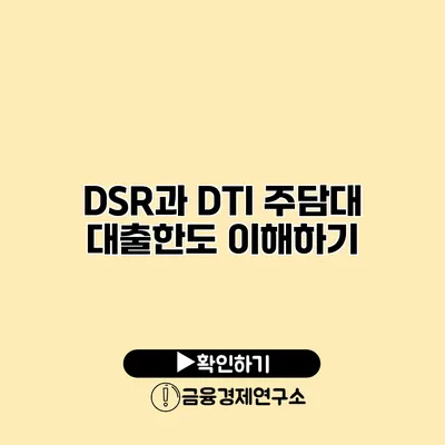 DSR과 DTI 주담대 대출한도 이해하기