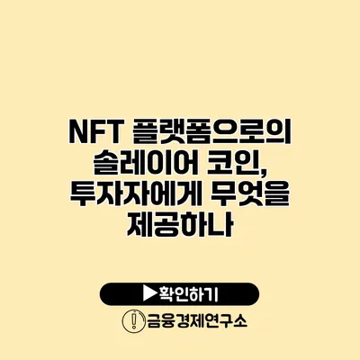 NFT 플랫폼으로의 솔레이어 코인, 투자자에게 무엇을 제공하나?