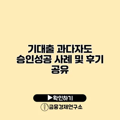 기대출 과다자도 승인성공 사례 및 후기 공유