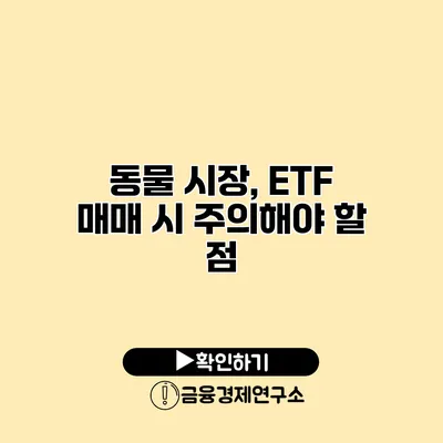 동물 시장, ETF 매매 시 주의해야 할 점