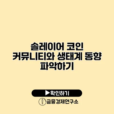 솔레이어 코인 커뮤니티와 생태계 동향 파악하기