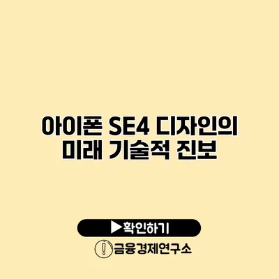 아이폰 SE4 디자인의 미래 기술적 진보