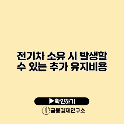 전기차 소유 시 발생할 수 있는 추가 유지비용