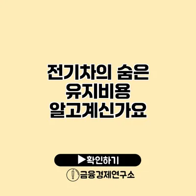 전기차의 숨은 유지비용 알고계신가요?