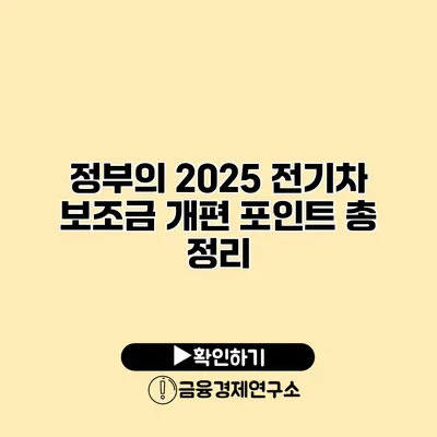 정부의 2025 전기차 보조금 개편 포인트 총 정리
