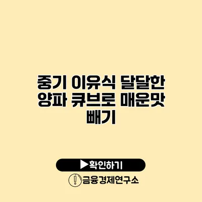 중기 이유식 달달한 양파 큐브로 매운맛 빼기