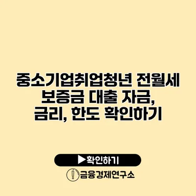 중소기업취업청년 전월세 보증금 대출 자금, 금리, 한도 확인하기