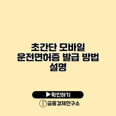 초간단 모바일 운전면허증 발급 방법 설명
