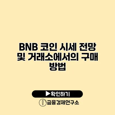 BNB 코인 시세 전망 및 거래소에서의 구매 방법