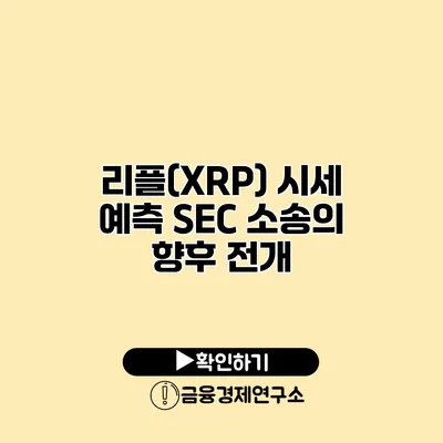 리플(XRP) 시세 예측 SEC 소송의 향후 전개