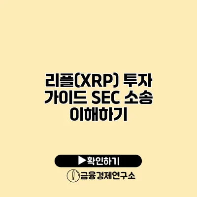 리플(XRP) 투자 가이드 SEC 소송 이해하기