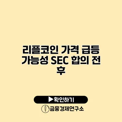 리플코인 가격 급등 가능성 SEC 합의 전 후