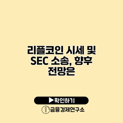 리플코인 시세 및 SEC 소송, 향후 전망은?