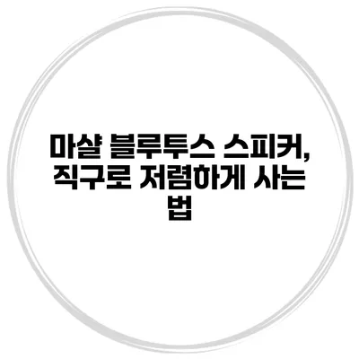 마샬 블루투스 스피커, 직구로 저렴하게 사는 법