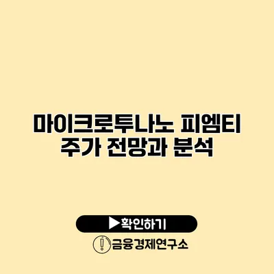 마이크로투나노 피엠티 주가 전망과 분석