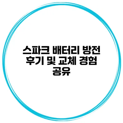 스파크 배터리 방전 후기 및 교체 경험 공유