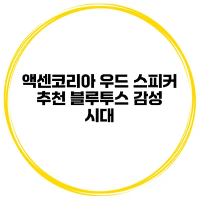 액센코리아 우드 스피커 추천 블루투스 감성 시대