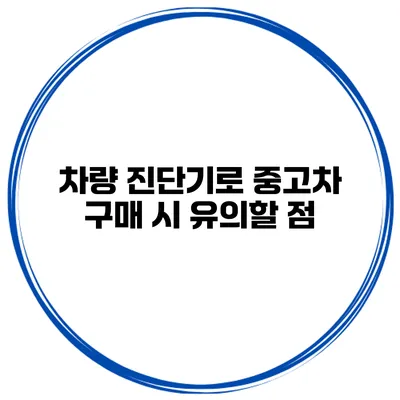 차량 진단기로 중고차 구매 시 유의할 점